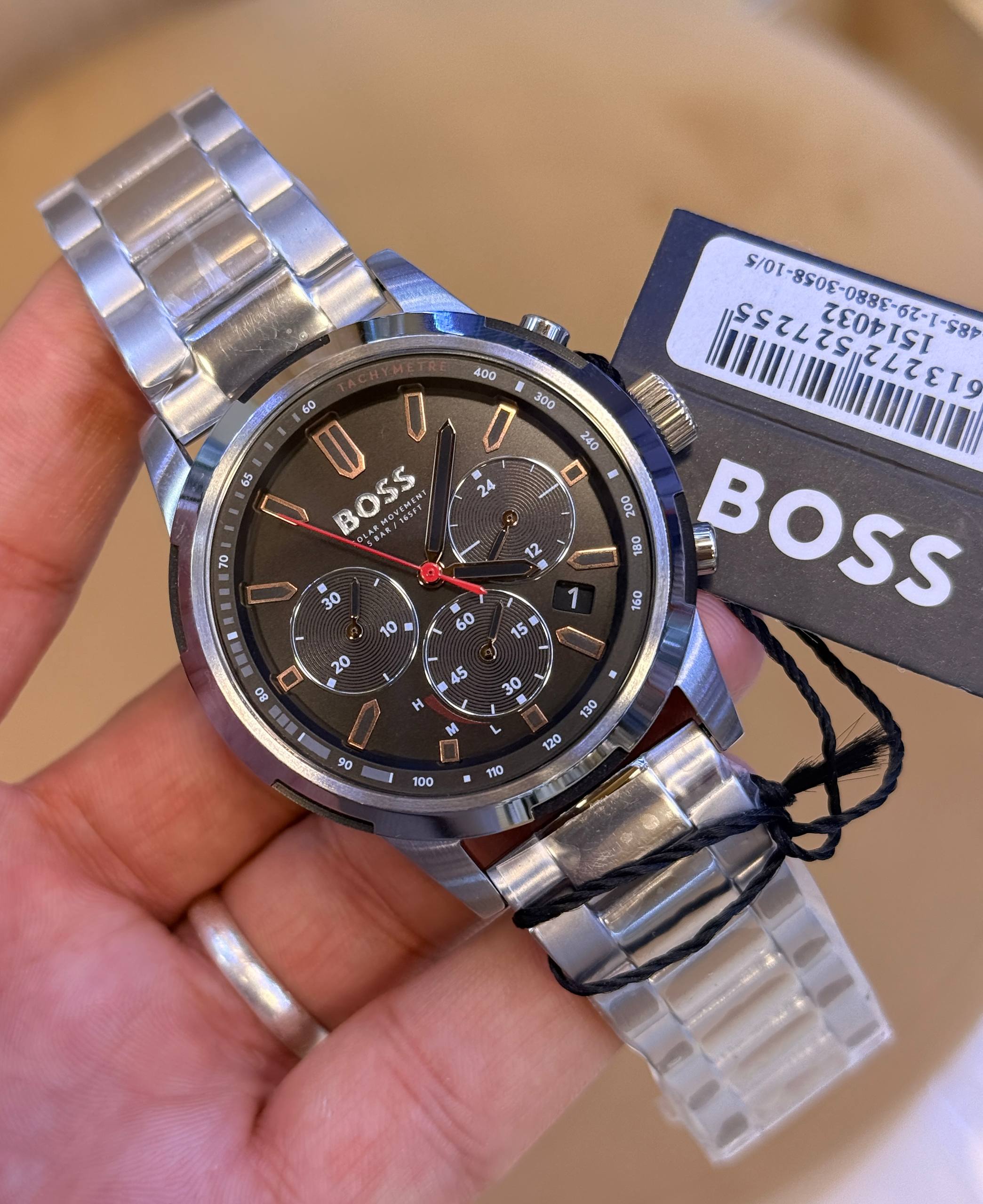 Montre Hugo Boss 1514032 Solgrade en Acier Inoxydable et Cadran Noir