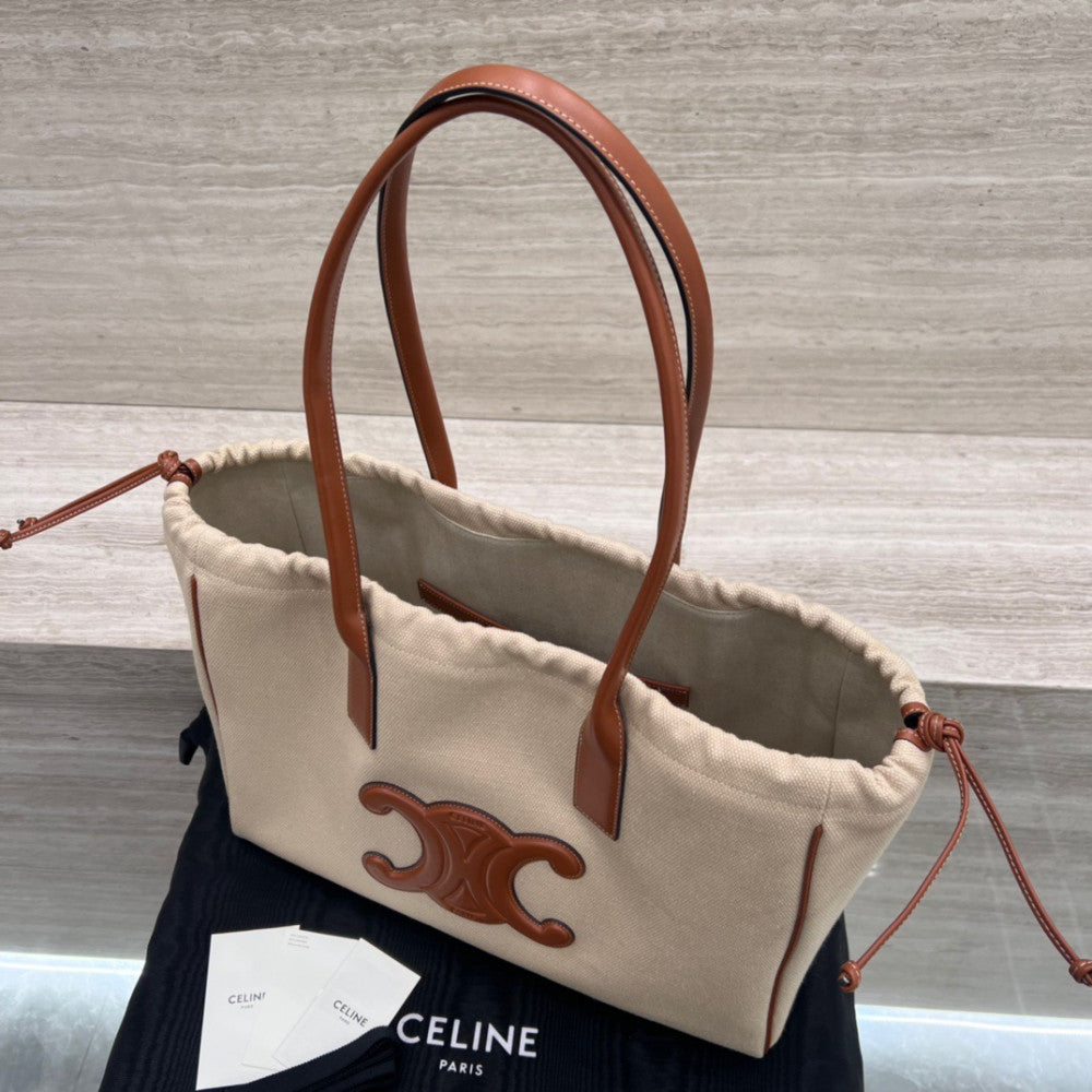 Cêlinë 2024Canvas Tote Bag for Women, Color Matching Commuter Shoulder Bag