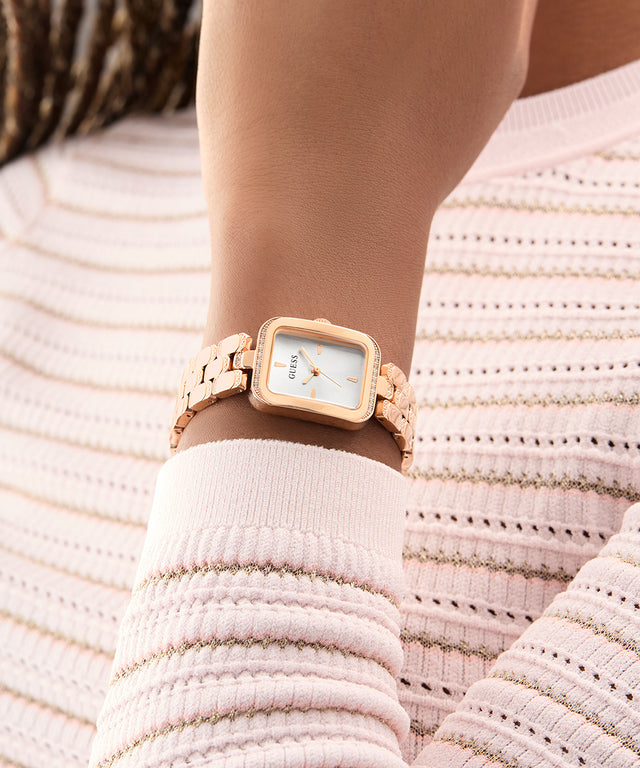 Montre analogique GUESS pour femme, couleur or rose