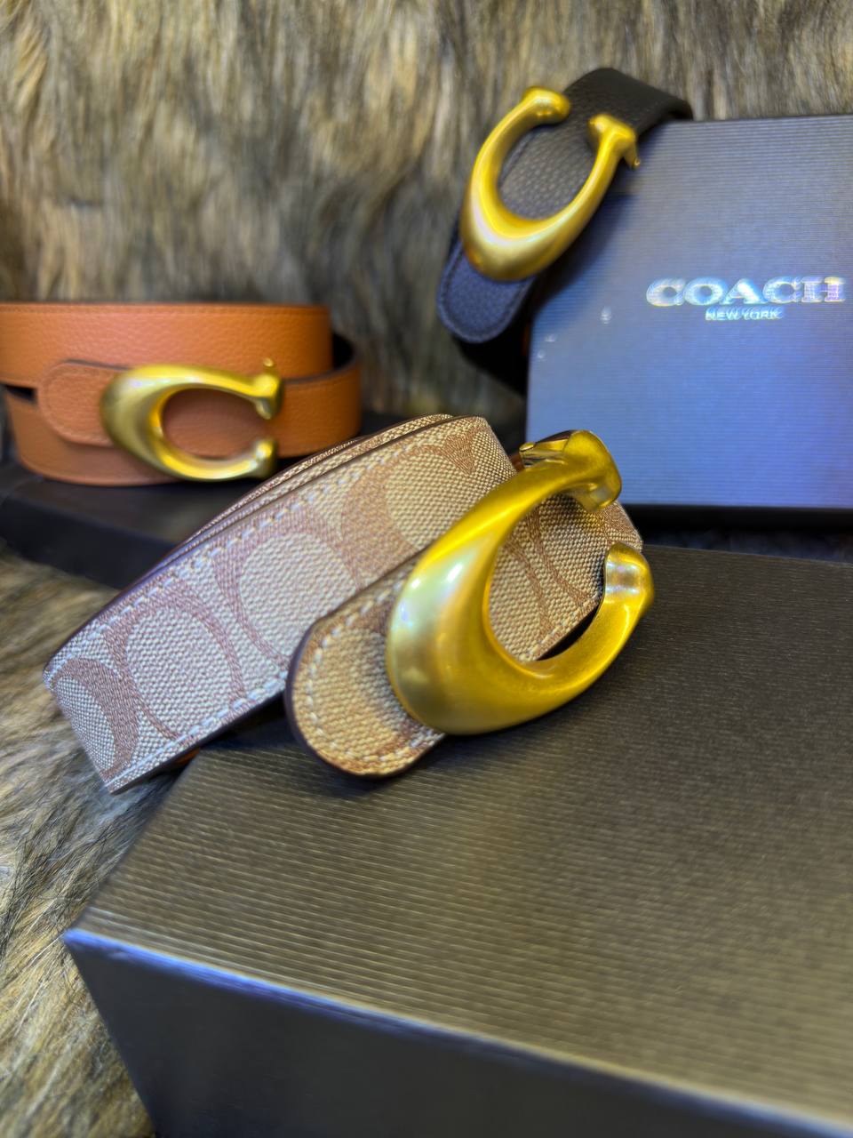 Ceinture Réversible Sculptée Signature En Toile Signature