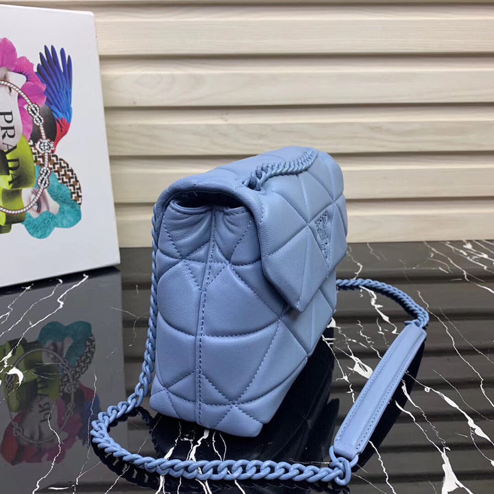 Pr@da Spectrum Small Bag In Sky Blue Nappa Leather