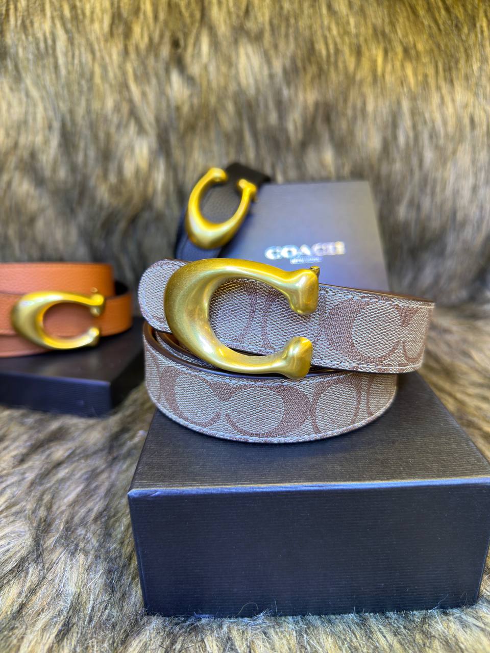 Ceinture Réversible Sculptée Signature En Toile Signature