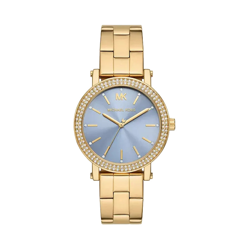 Michael Kors Montre à cadran bleu et or,MK01048