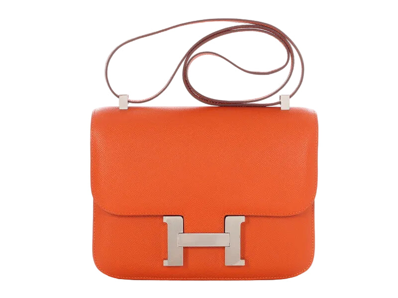 Hermès Constance 23 Epsom orange, garniture en palladium, 2011