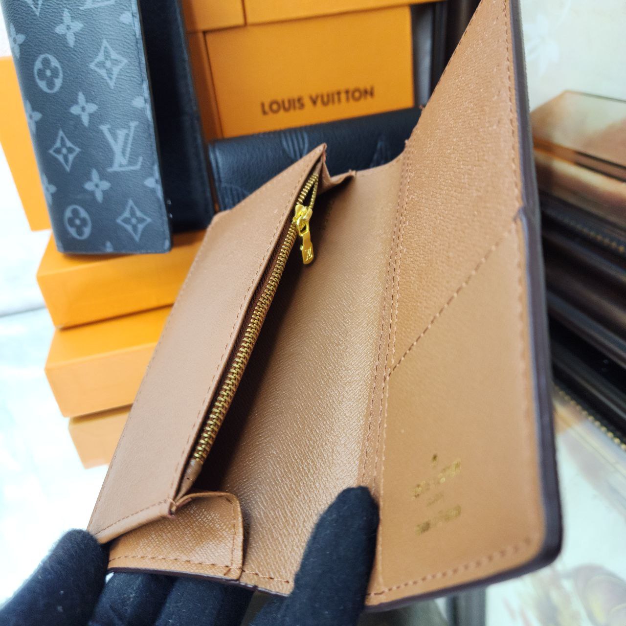 LV Portefeuille LV Toile Enduite Monogramme Marron