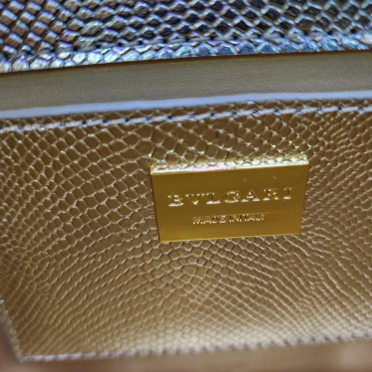 Bvlg@ri Sac bandoulière Serpenti exotique