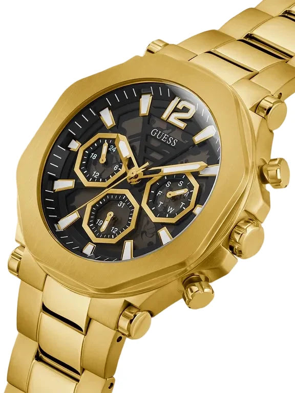 GUESS Mens Gold Tone Multi-function Watch,GW0539G2