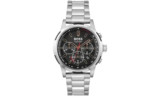 Montre Hugo Boss 1514032 Solgrade en Acier Inoxydable et Cadran Noir