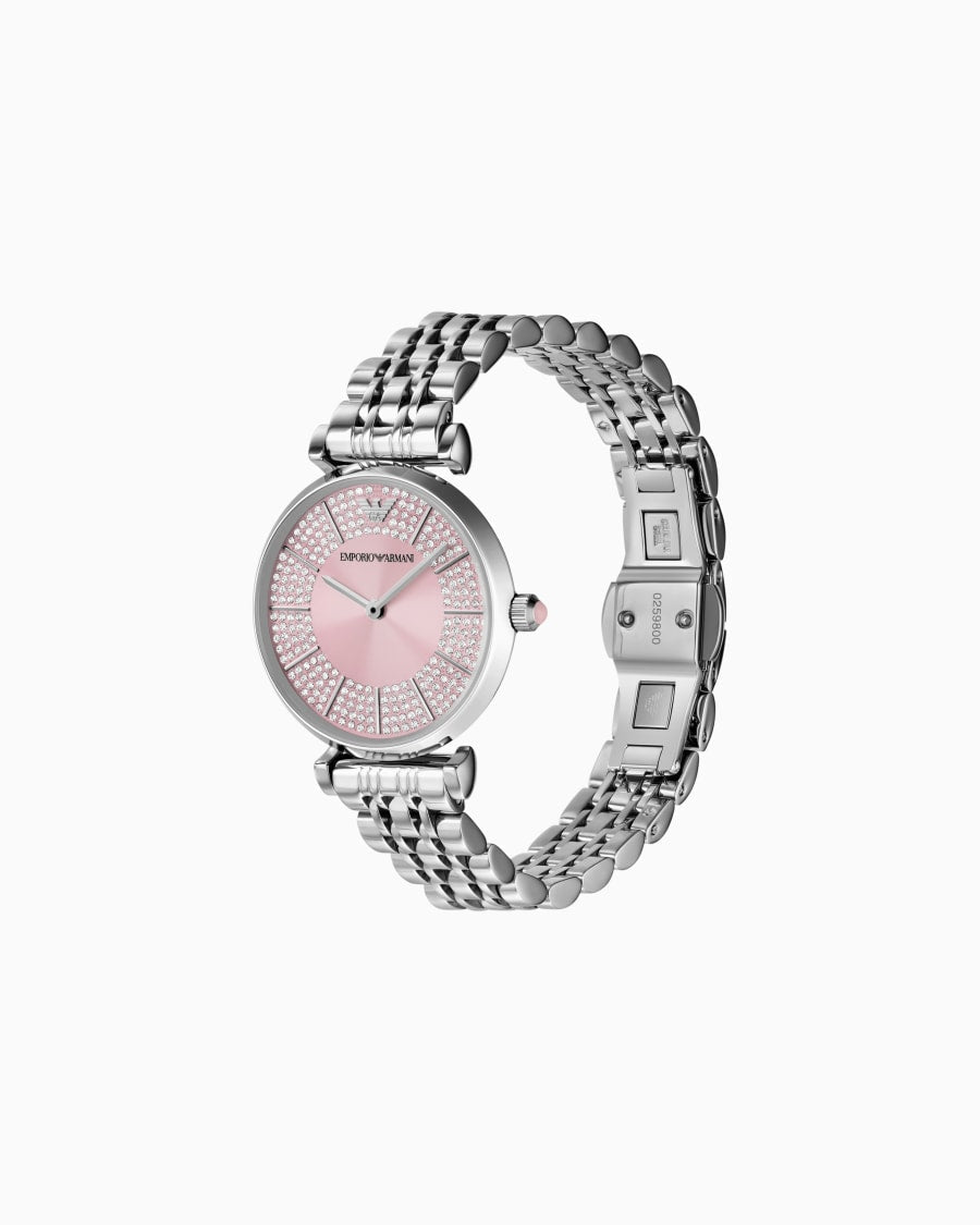 Emporio Armani Montre à deux aiguilles en acier inoxydable