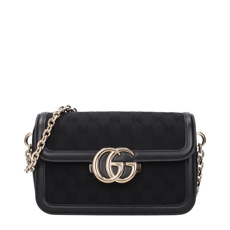 Sacs bandoulière GG pour femme en tissu noir