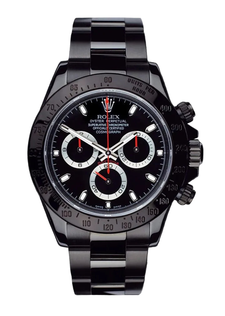 Rolex Cosmograph Daytona 40 mm, revêtement PVD (post-vente), cadran noir