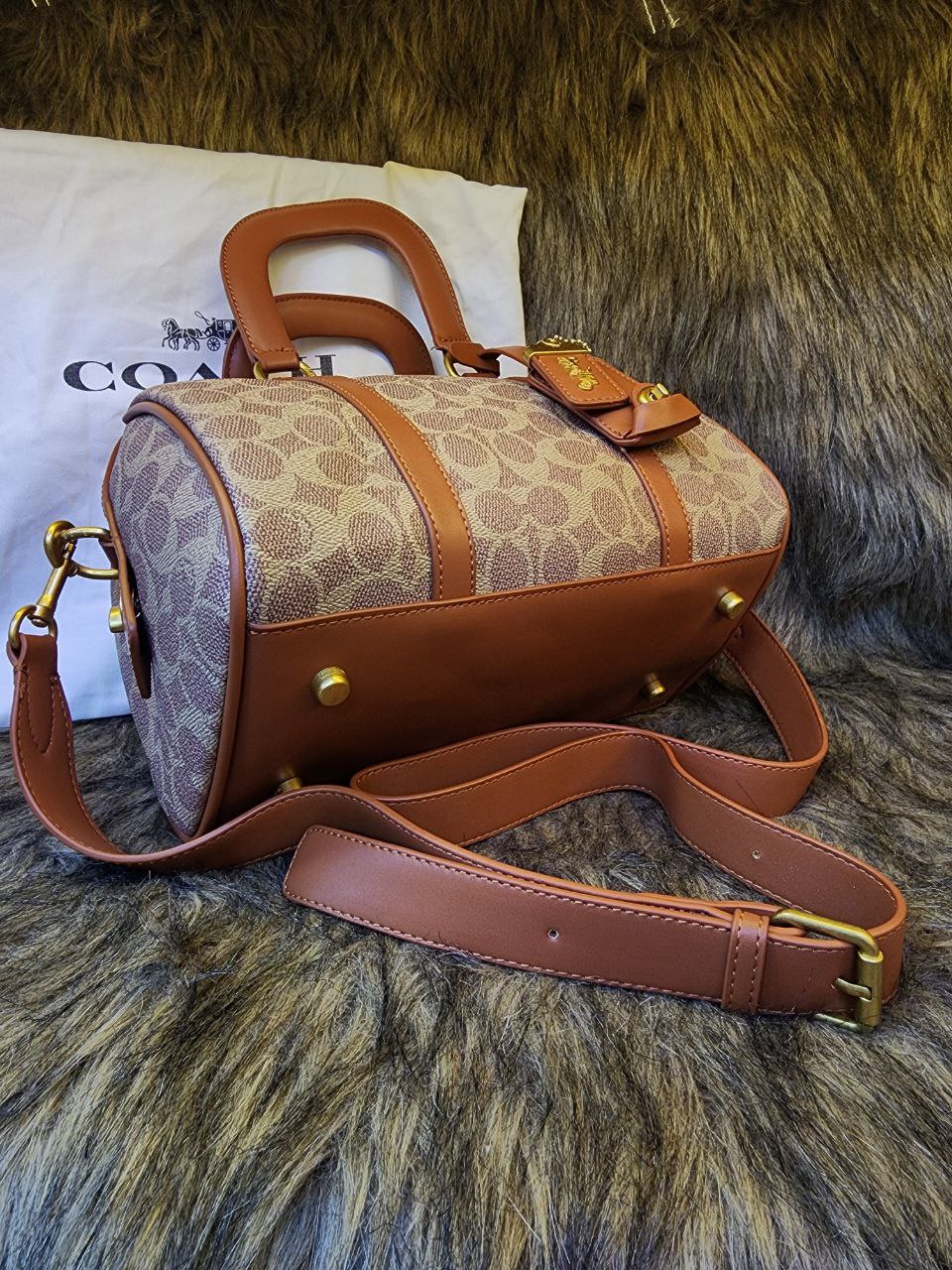 Co@ch Restored Ruby Satchel 25 In Signature Textile Jacquard