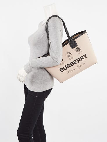 Burberry Sac cabas Heritage moyen en toile beige