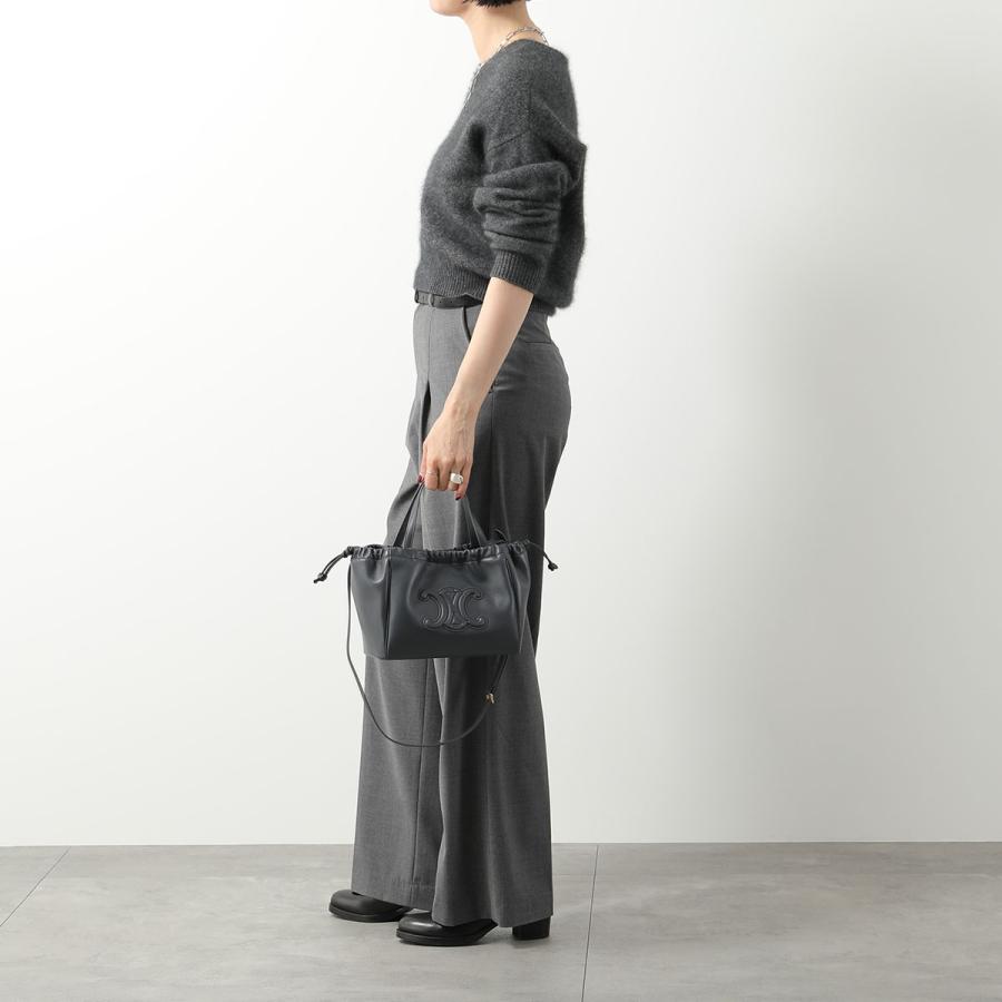 Sac à main CELINE Small Cabas- Sac porté épaule pour femme à cordon de serrage en cuir Triomphe
