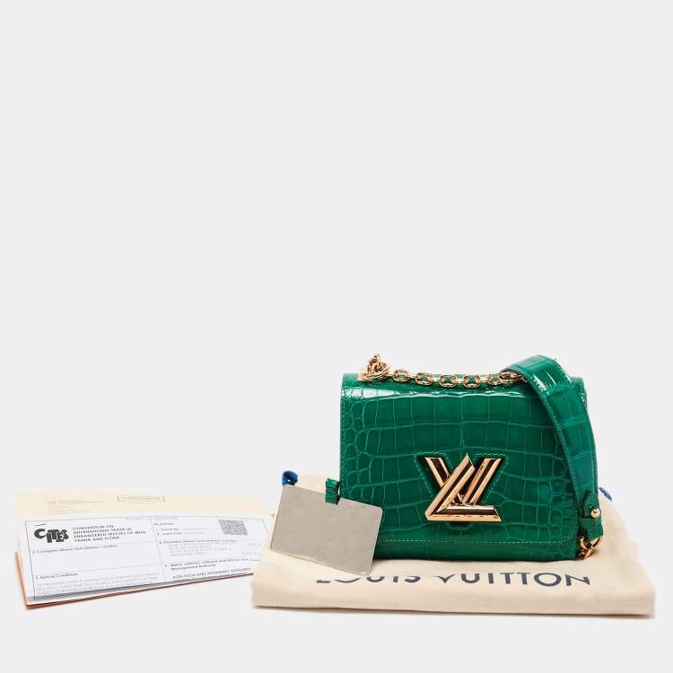 LV Green Crocodile Twist PM Bag