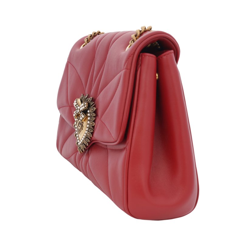 DG Shoulder Bag Medium DEVOTION DG Logo Pearl Heart Red