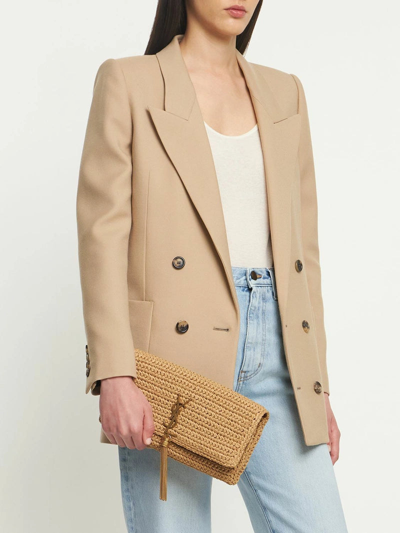 S@INT LAURENT - Kate 99 Raffia Bag W/ Tassel