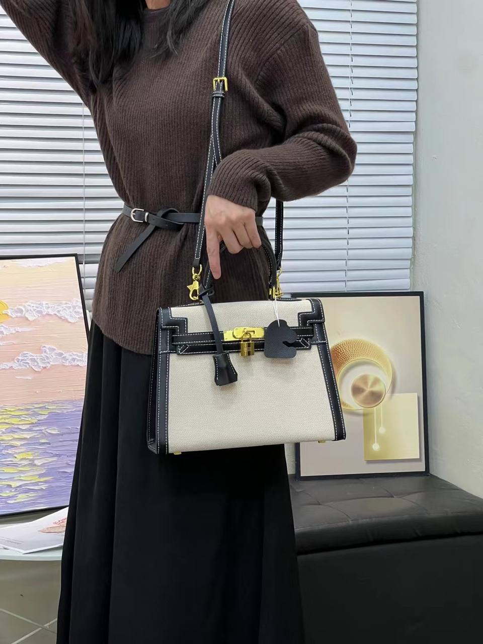 HRMS Sacs à main en toile noirs