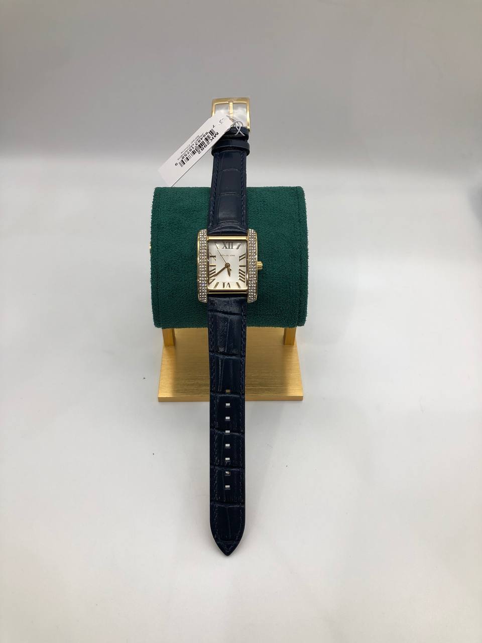 Montre Emery de Michael Kors à trois aiguilles, en cuir façon croco, bleu marine, MK2982