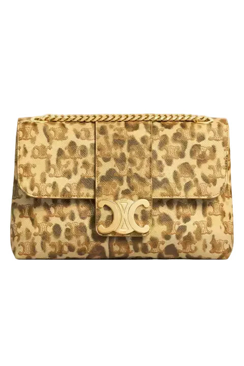 Sac à main bandoulière Celine Triumphal Arch en cuir doré pour femme