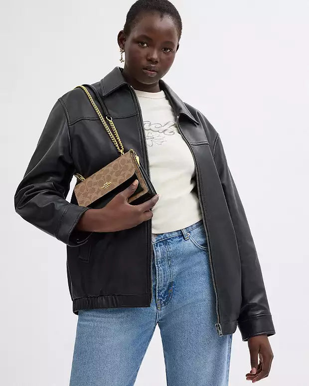 Co@ch Mini sac à porté-croisé Klare en toile signature