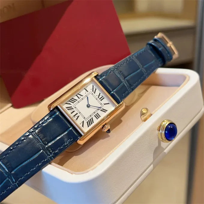 Cartier Tank Louis – Rose Gold ceinture bleue