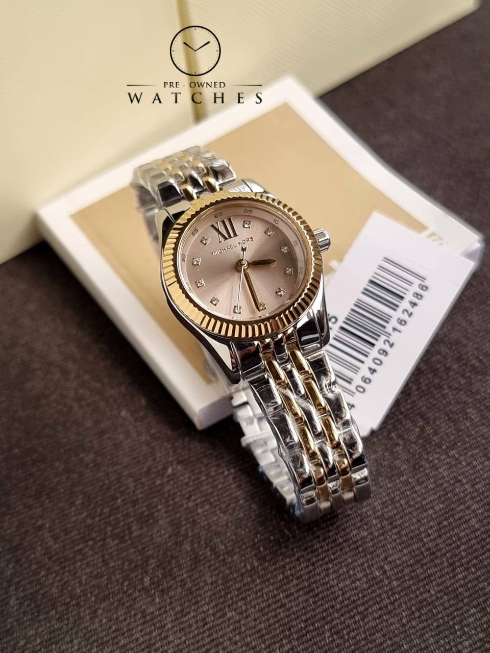 MK Lexington Pavé Two-Tone Watch and Slider Bracelet Gift Set, MK4815