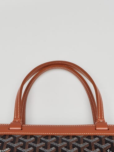 Goyard Sac cabas Bellechasse PM en toile enduite noire à motif chevron