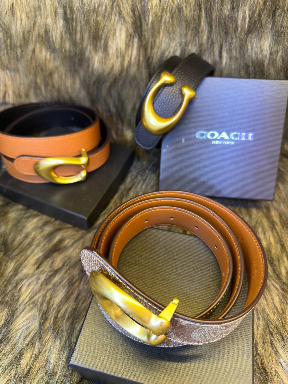 Ceinture Réversible Sculptée Signature En Toile Signature