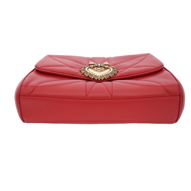 DG Shoulder Bag Medium DEVOTION DG Logo Pearl Heart Red