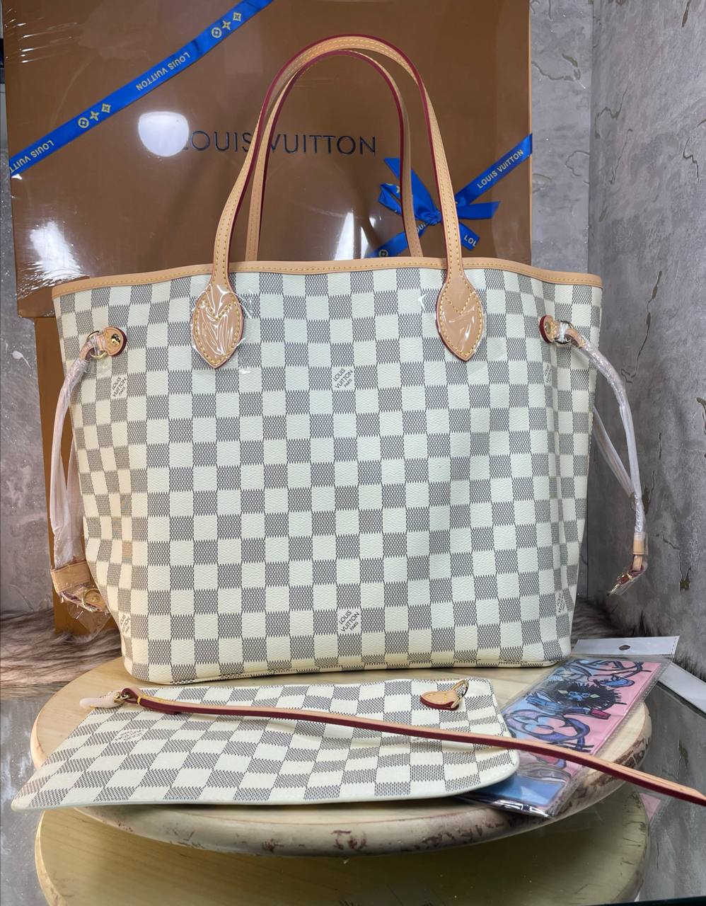 LV Sac Neverfull GM En cuir