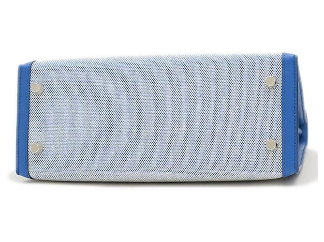 HRMS Sac à main Hermes Kelly 28 Bleu Écru