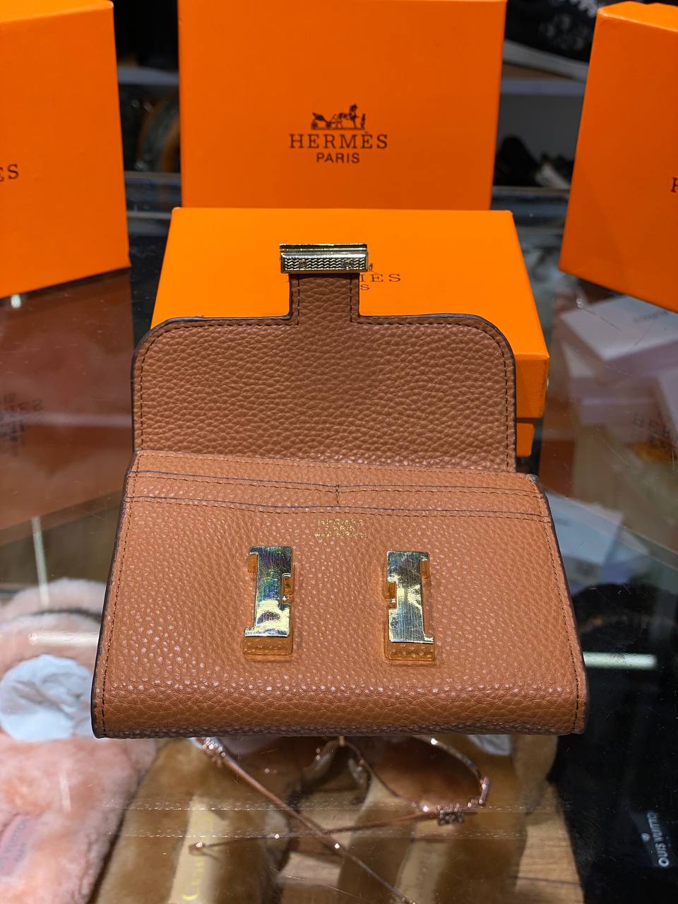 HRMS Portefeuille compact bi-fold Constance, Marron