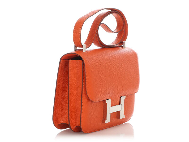 Hermès Constance 23 Epsom orange, garniture en palladium, 2011