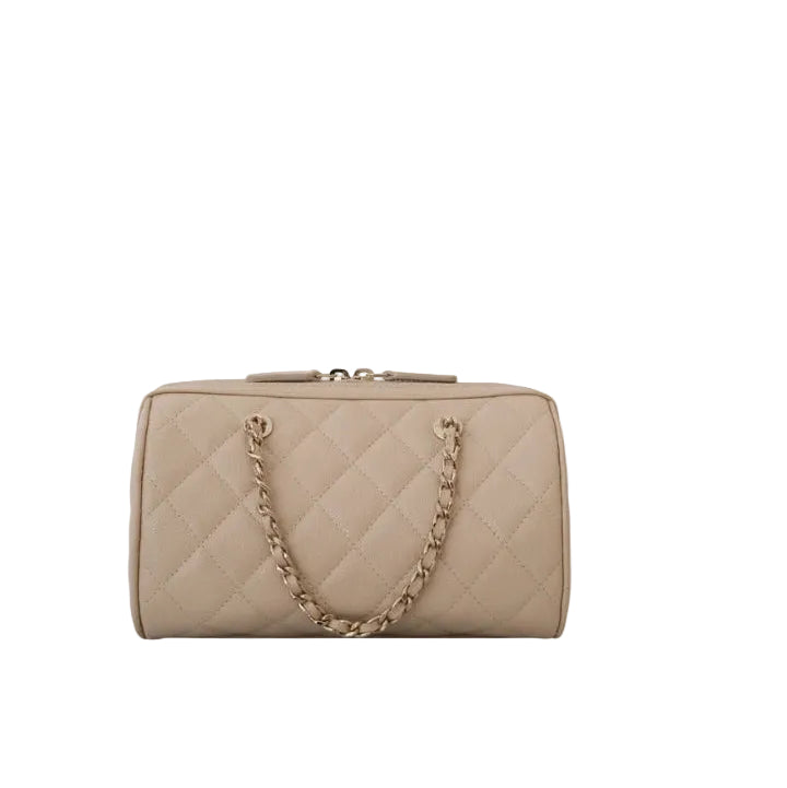 Sac Chanel Mini Bowling caviar beige – Bijouterie dorée
