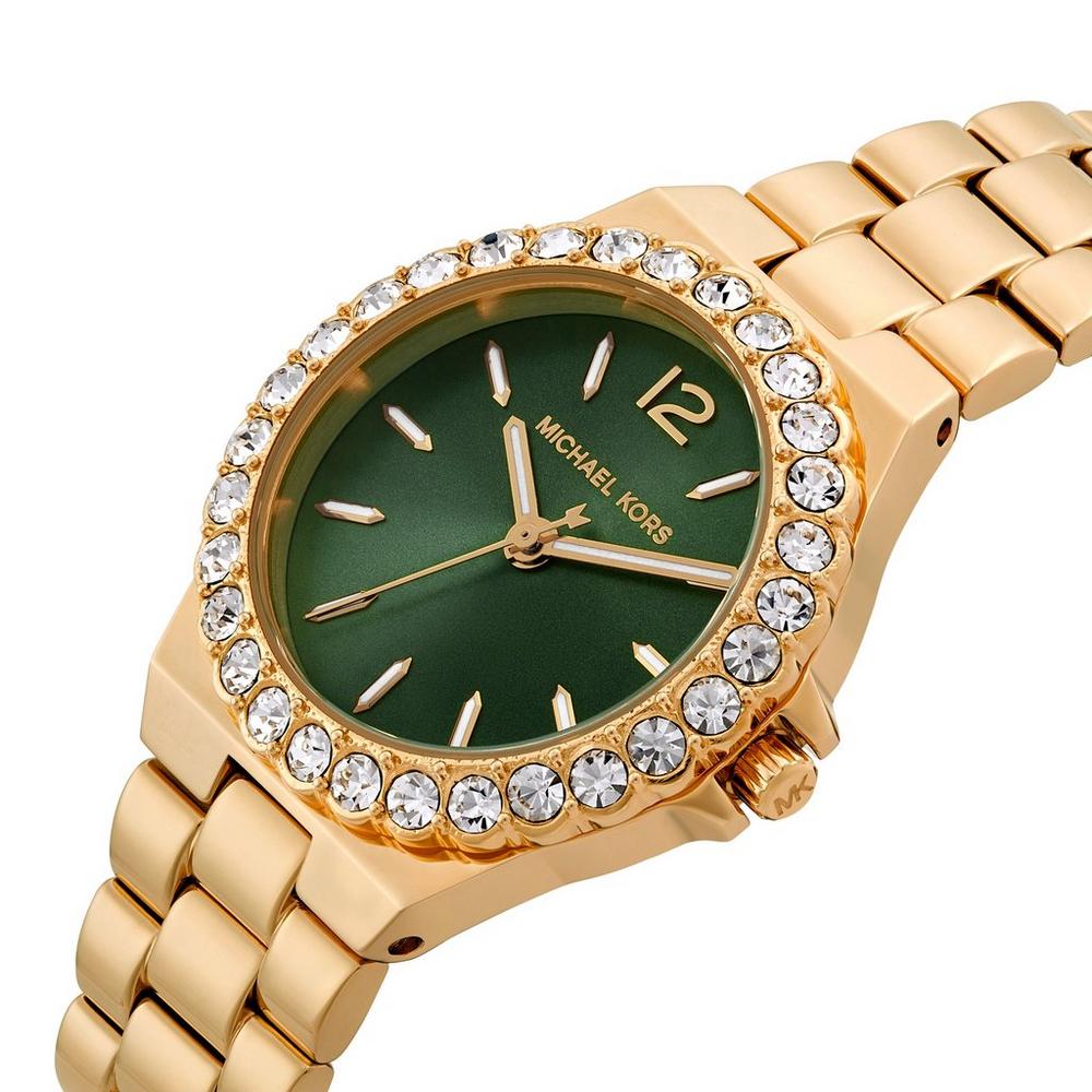 Michael Kors Lennox 30mm Yellow Gold Tone Crystal Ladies Watch