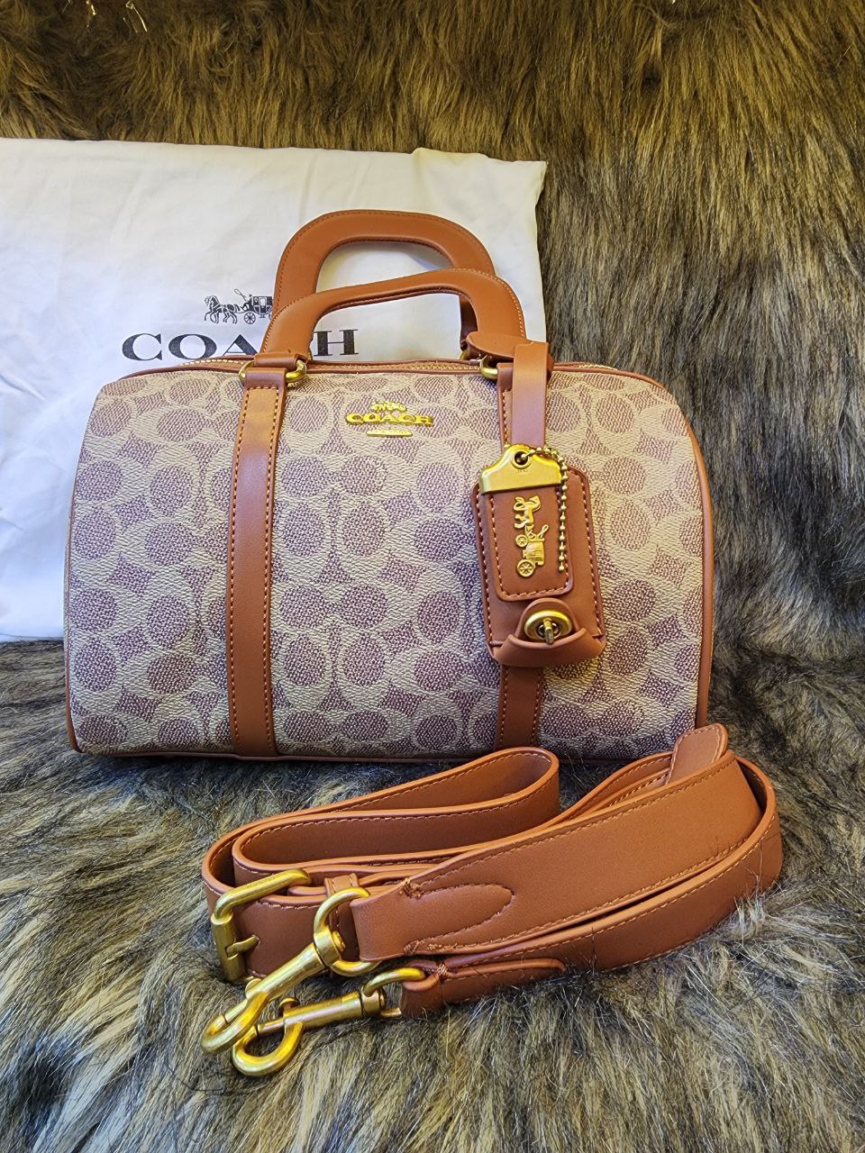 Co@ch Restored Ruby Satchel 25 In Signature Textile Jacquard