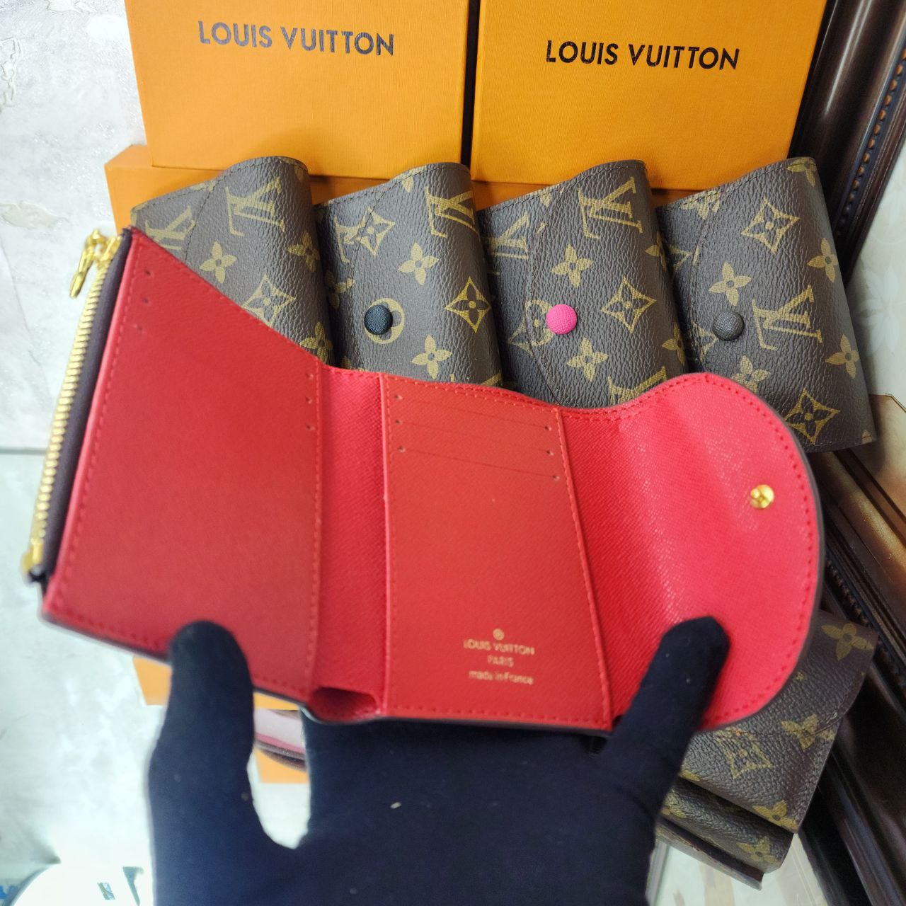 LV Porte-monnaie Louis Vuitton Toile enduite Monogramme Marron