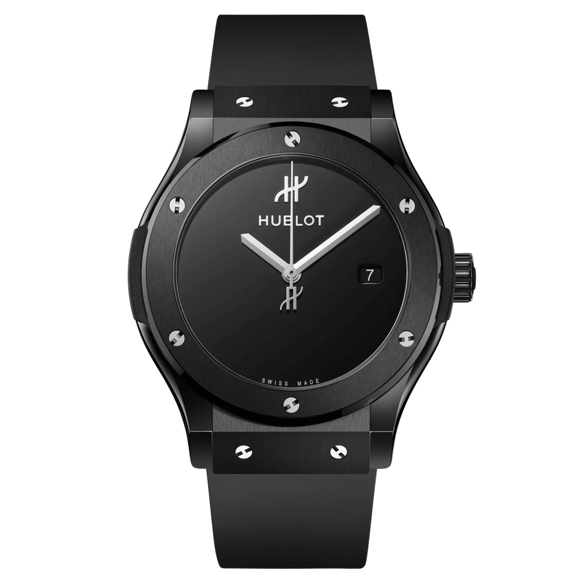 Montre Hublot Classic Fusion Black Magic automatique cadran noir bracelet caoutchouc noir 42 mm