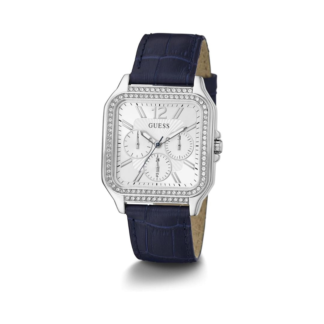 GÛESS – Montre Gûess Silver Tone Femmes – Bleu marine