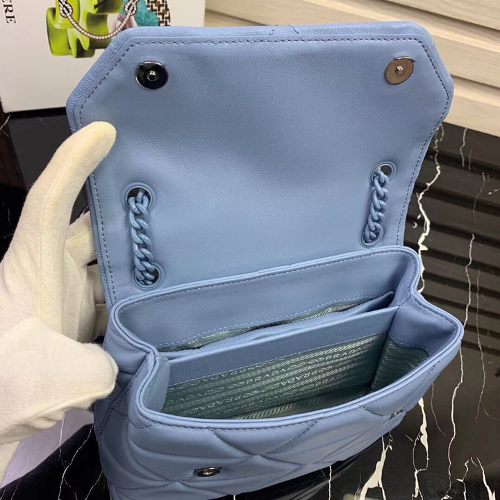 Pr@da Spectrum Small Bag In Sky Blue Nappa Leather