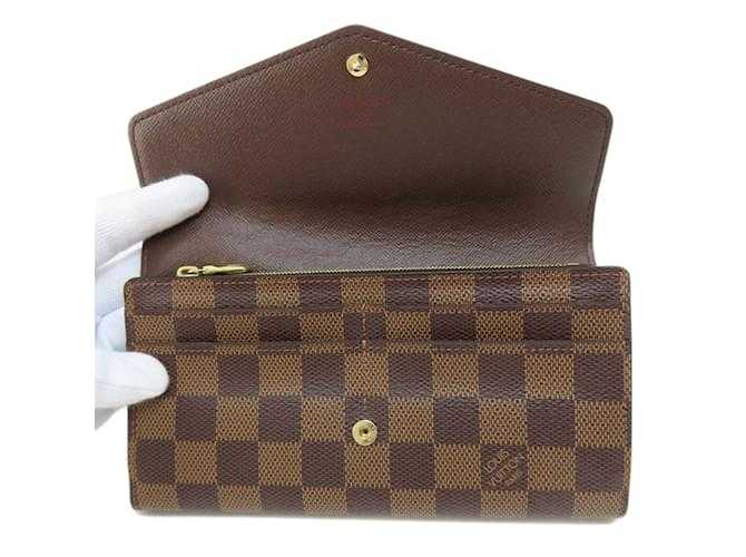 LV Portefeuille Sarah Long Wallet Damier ebène
