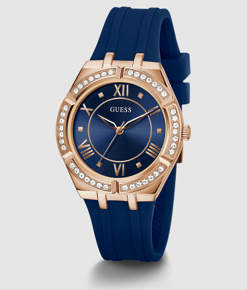 Guess Montre analogique en silicone bleu