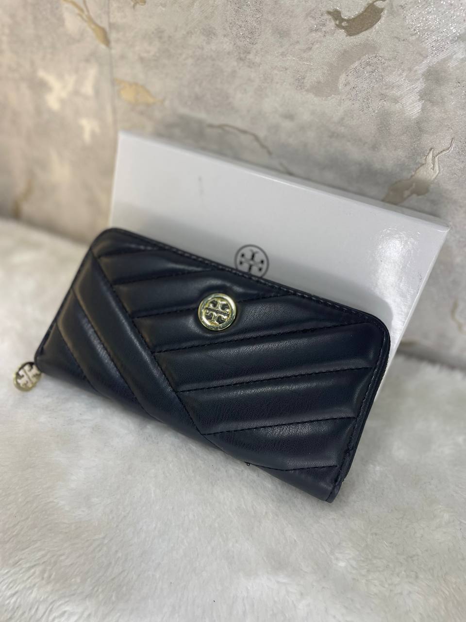 Portefeuille long à chevrons Kira de Torÿ Bûrch Dompet