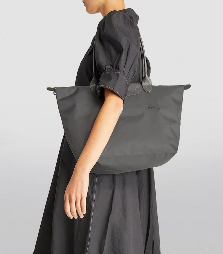 Longchamp Large Le Pliage Green Tote Bag