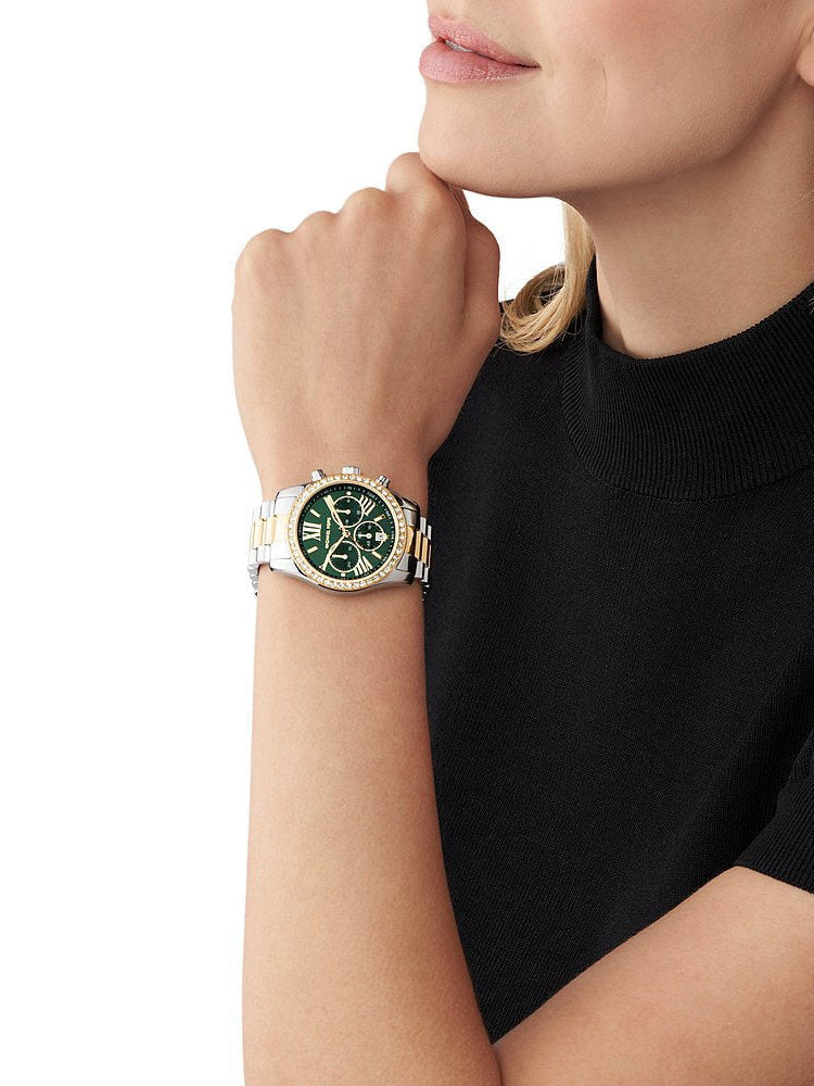 MK Montre Lexington Pavé bicolore surdimensionnée