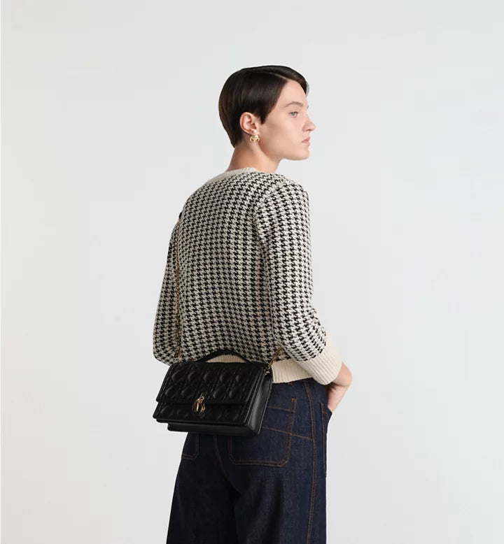 Sac Top Handle My Diôr
d'agneau Cannage noir