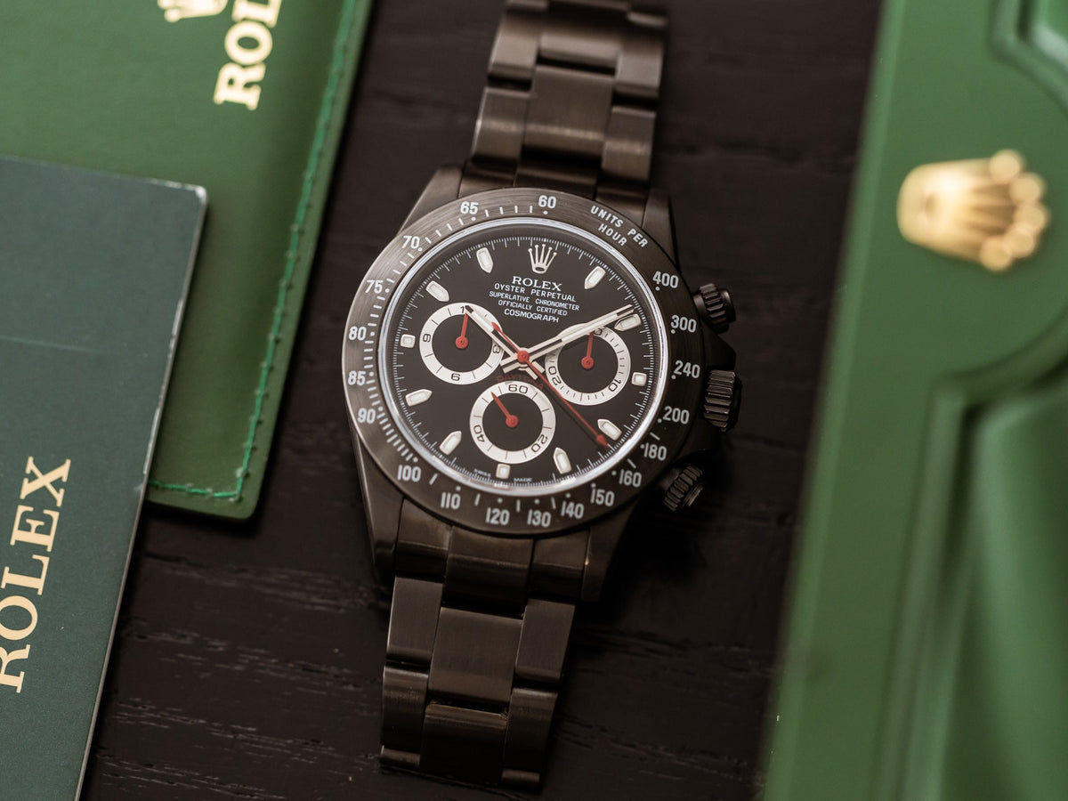 Rolex Cosmograph Daytona 40 mm, revêtement PVD (post-vente), cadran noir