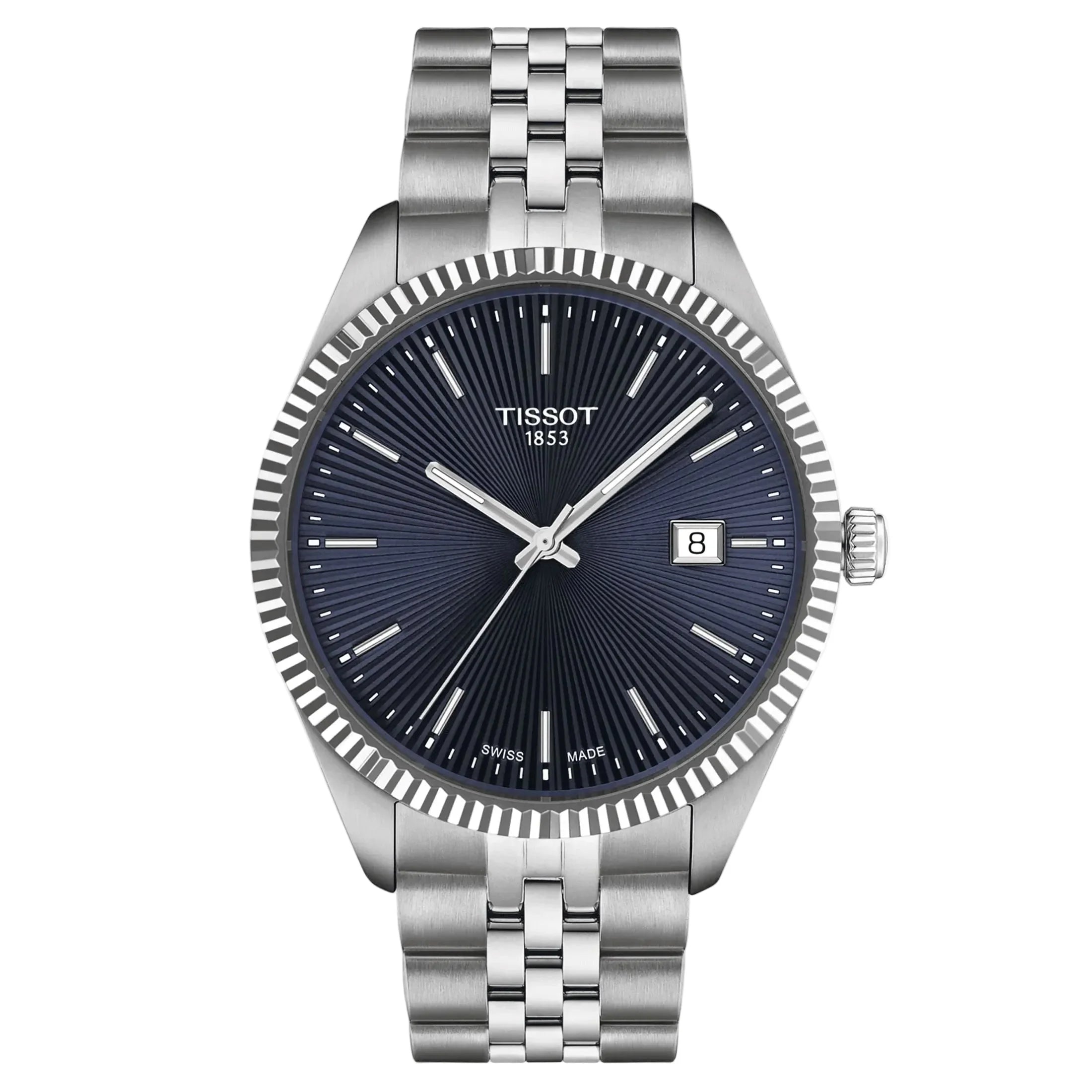 Montre Tissot T-Classic Ballade quartz cadran bleu bracelet acier 40 mm