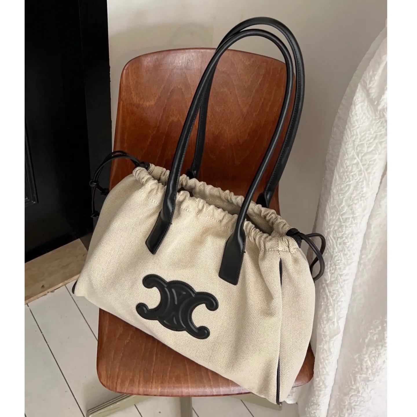 Cêlinë 2024Canvas Tote Bag for Women, Color Matching Commuter Shoulder Bag